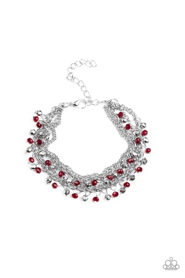 Paparazzi Bracelet - Cash Confidence - Red (PZ-1368)