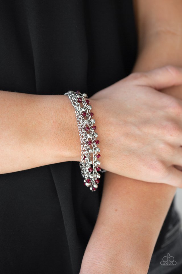 Paparazzi Bracelet - Cash Confidence - Red (PZ-1368)
