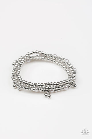 GRANDIOSE Slam - Silver Paparazzi Bracelet (#3781)