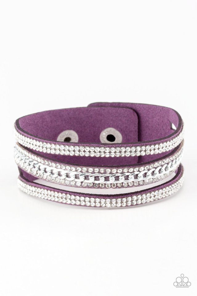 Rollin In Rhinestones - Purple Paparazzi Wrap Bracelet