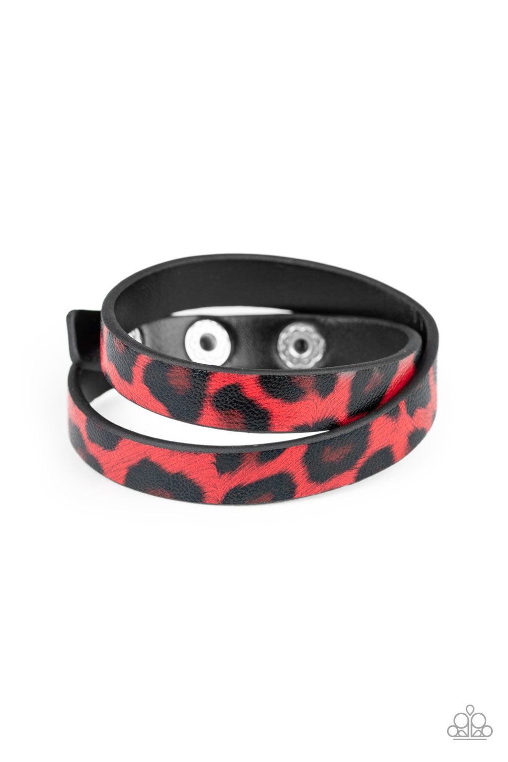 Paparazzi Double Snap Urban Wrap Bracelet - All GRRirl - Red