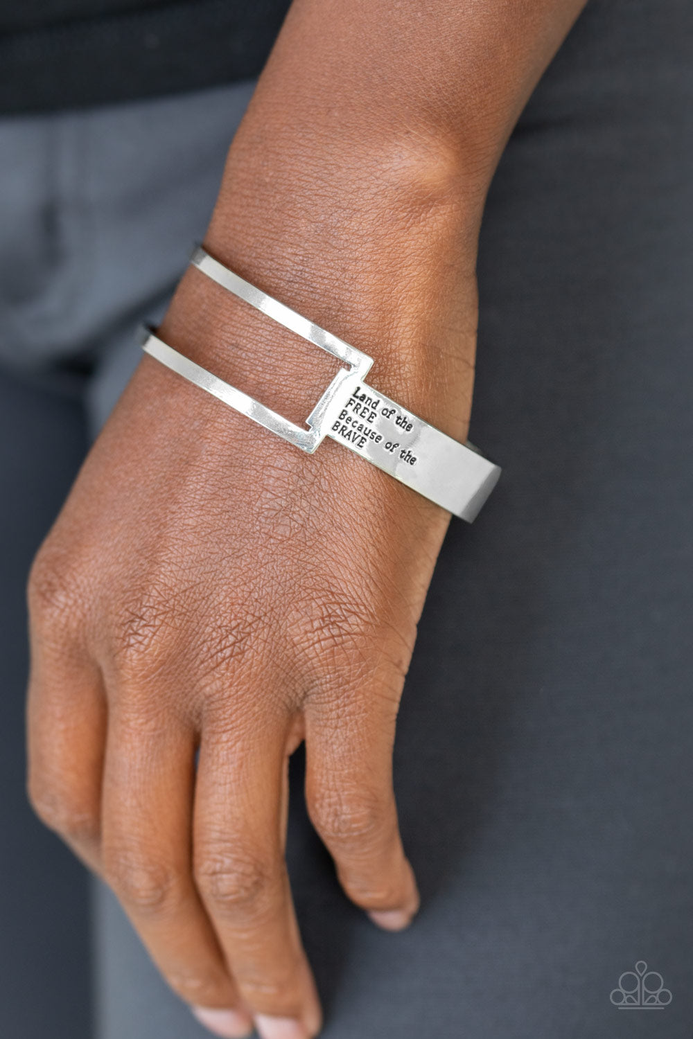 Paparazzi Bracelet - America The BRAVE - Silver (PZ-704)