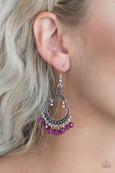 Babe Alert - Purple Paparazzi Earrings (#1864)