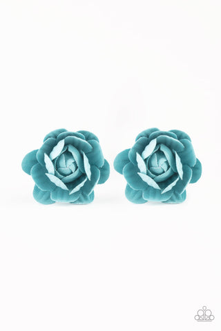 Paparazzi Hair Accessories Clip - Beautifully Budding - Blue