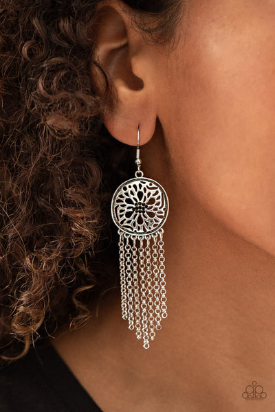 Blissfully Botanical - Black Paparazzi Earrings (#1618)