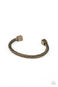 Block It Out - Brass Paparazzi Men's Bracelet