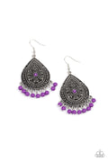 Blossoming Teardrops - Purple Paparazzi Earrings