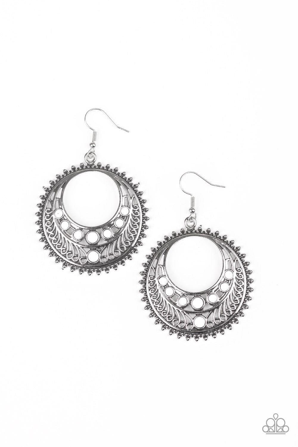 Paparazzi Earrings - Boho Bliss - White (PZ-1074)