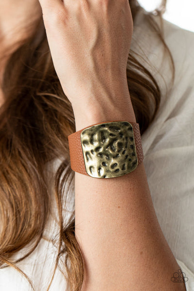 Brighten Up - Brass Paparazzi Wrap Bracelet