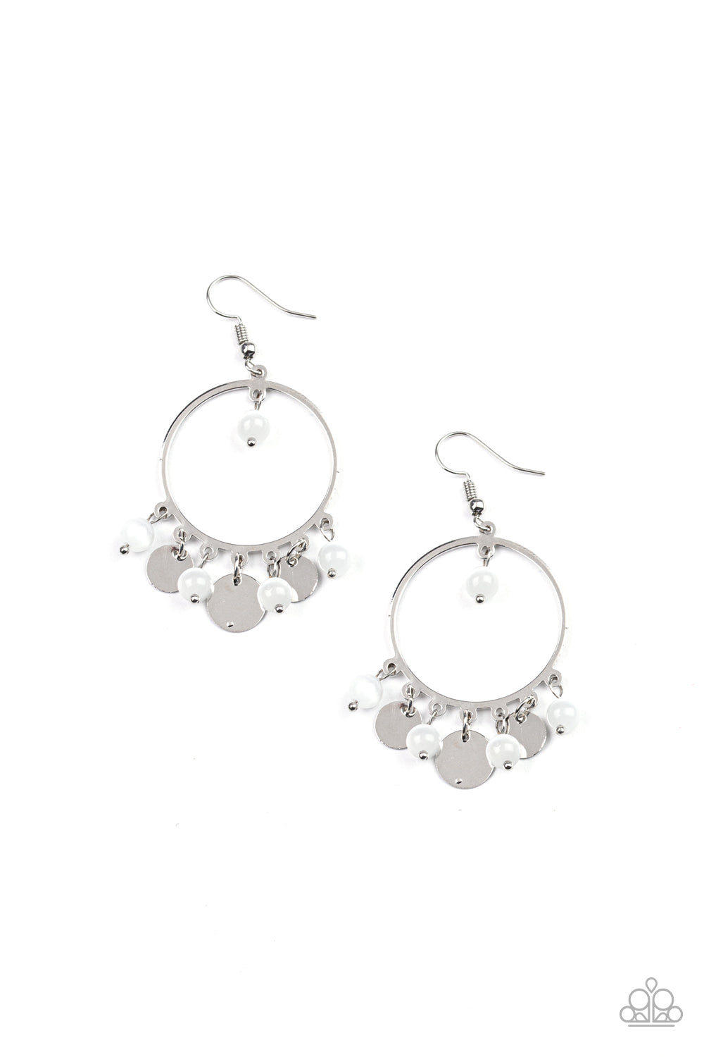 Paparazzi Earrings - Bubbly Buoyancy - White (#214)