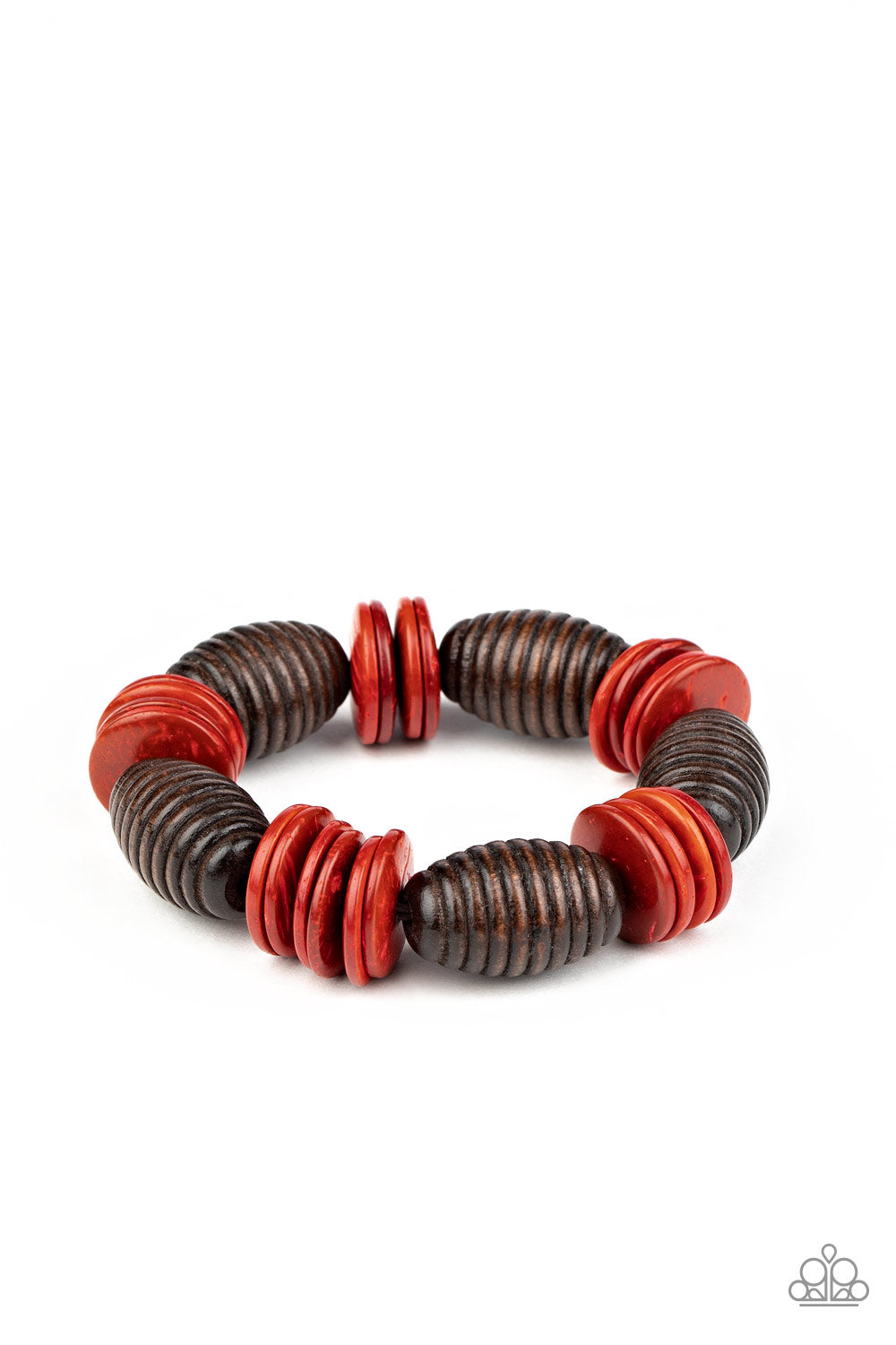 Caribbean Castaway - Red-Paparazzi Bracelet (#1453)