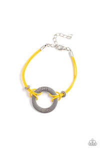 Choose Happy - Yellow Paparazzi Bracelet (#4227)