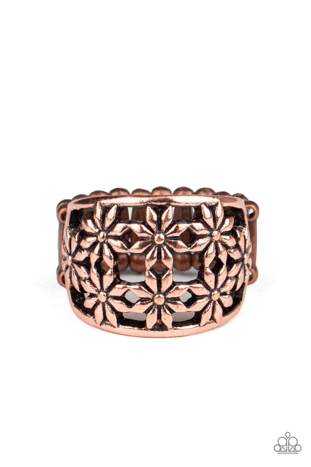 Crazy About Daisies - Copper-Paparazzi Ring (R269)
