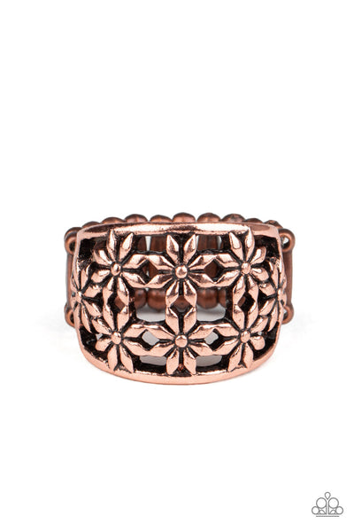 Crazy About Daisies - Copper-Paparazzi Ring (R269)