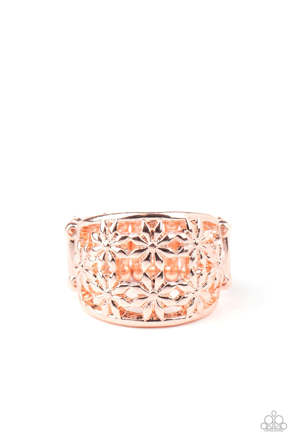 Crazy About Daisies - Rose Gold-Paparazzi Ring (R336)