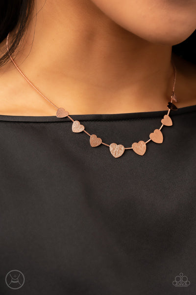 Dainty Desire - Copper Paparazzi Necklace (#4582)