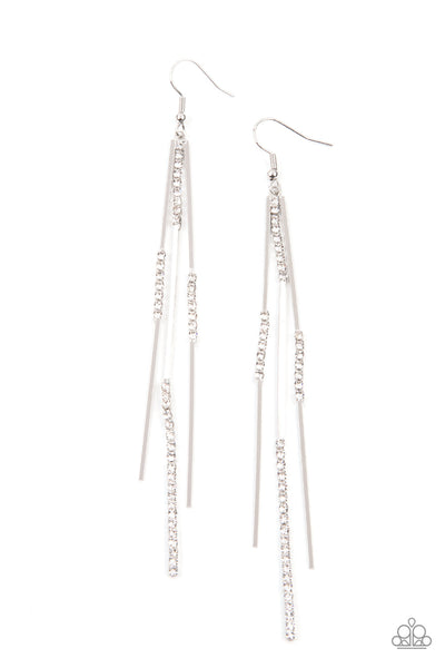 Dainty Dynamism - White Paparazzi Earrings