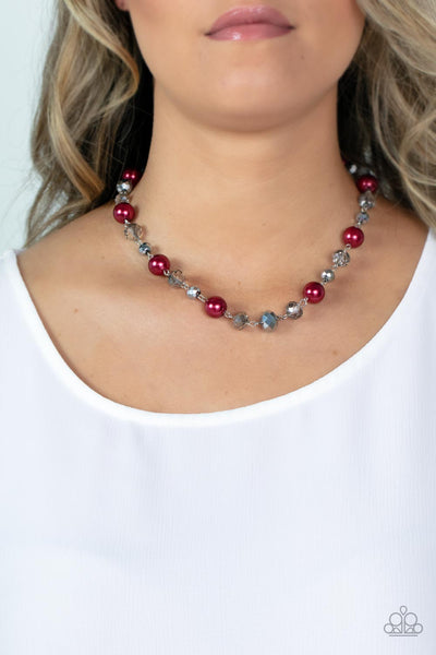 Decked Out Dazzle - Red Paparazzi Necklace (#4357)