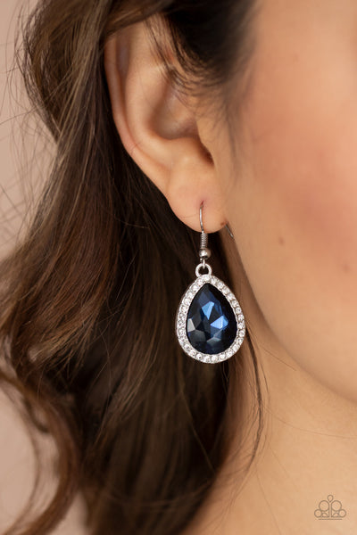 Dripping With Drama - Blue Paparazzi Earrings
