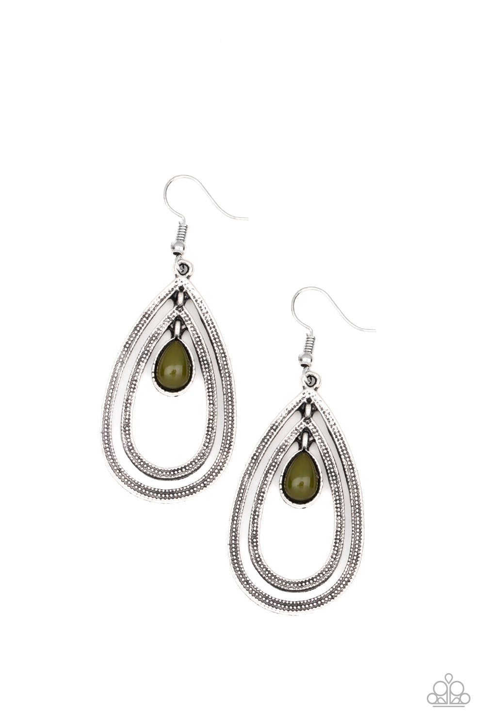 Drops of Color - Green-Paparazzi Earrings
