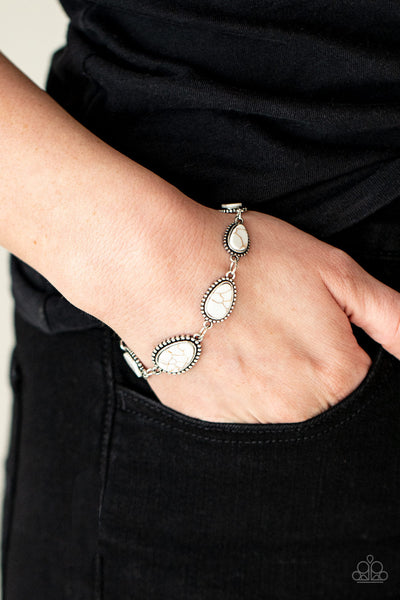 Elemental Exploration - White Paparazzi Bracelet