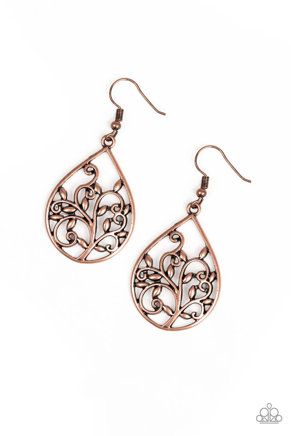 Paparazzi Fishhook Earrings - Enchanted Vines - Copper (PZ-441)