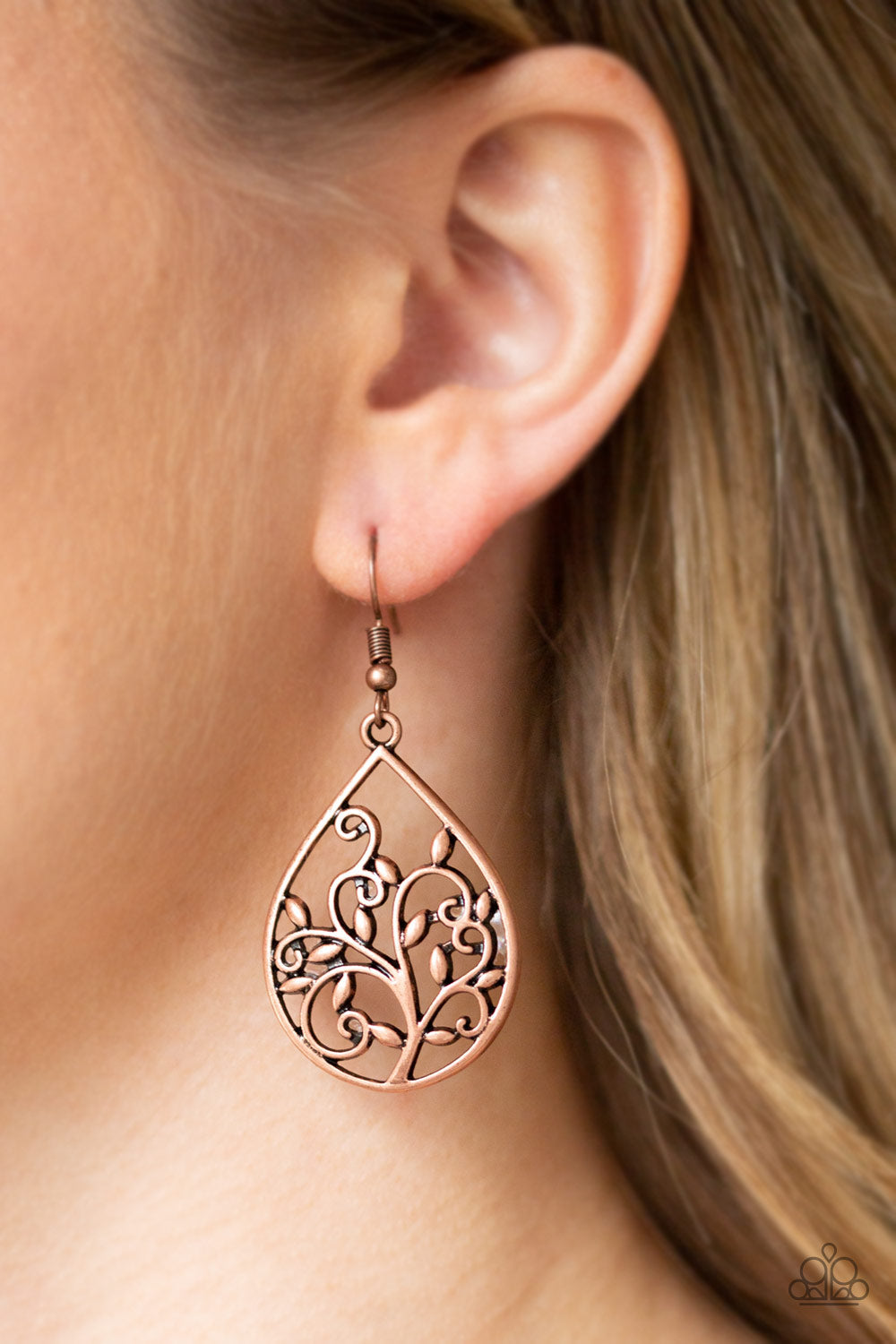 Paparazzi Fishhook Earrings - Enchanted Vines - Copper (PZ-441)