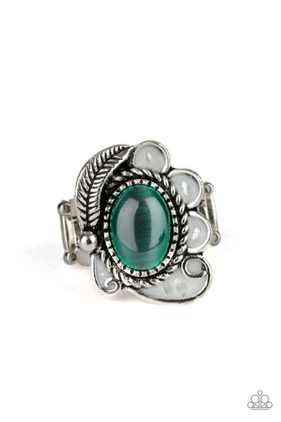 Paparazzi Thick Flex Back Ring - Fairytale Magic - Green