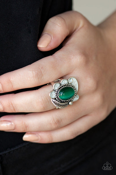 Paparazzi Thick Flex Back Ring - Fairytale Magic - Green