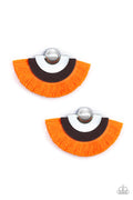 Fan The FLAMBOYANCE - Orange-Paparazzi Earring (PZ-1112)