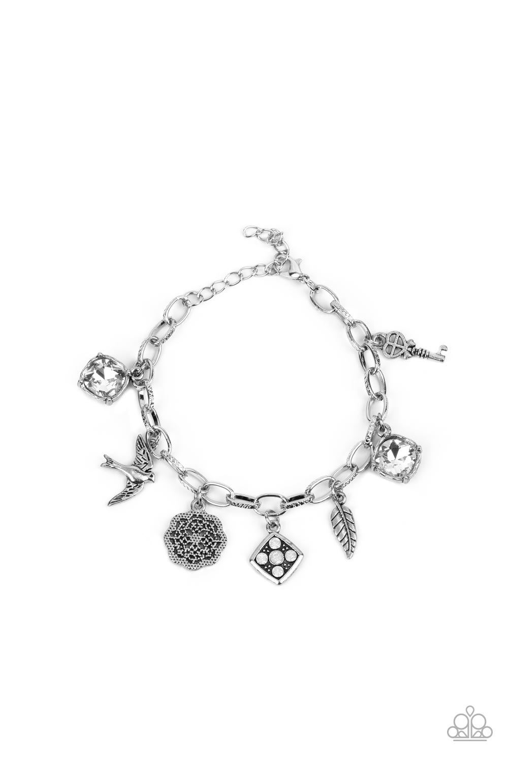 Fancifully Flighty - White Paparazzi Bracelet