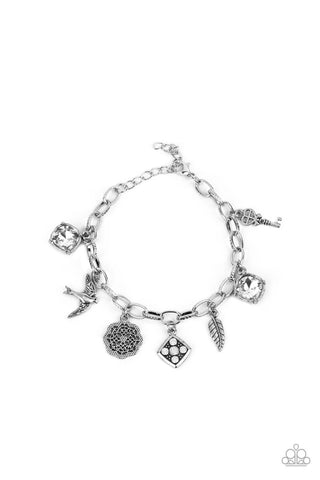 Fancifully Flighty - White Paparazzi Bracelet