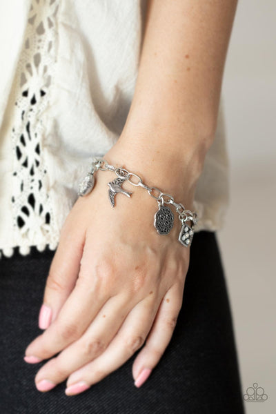 Fancifully Flighty - White Paparazzi Bracelet