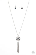 Fine Florals - Blue-Paparazzi Necklace (#1404)