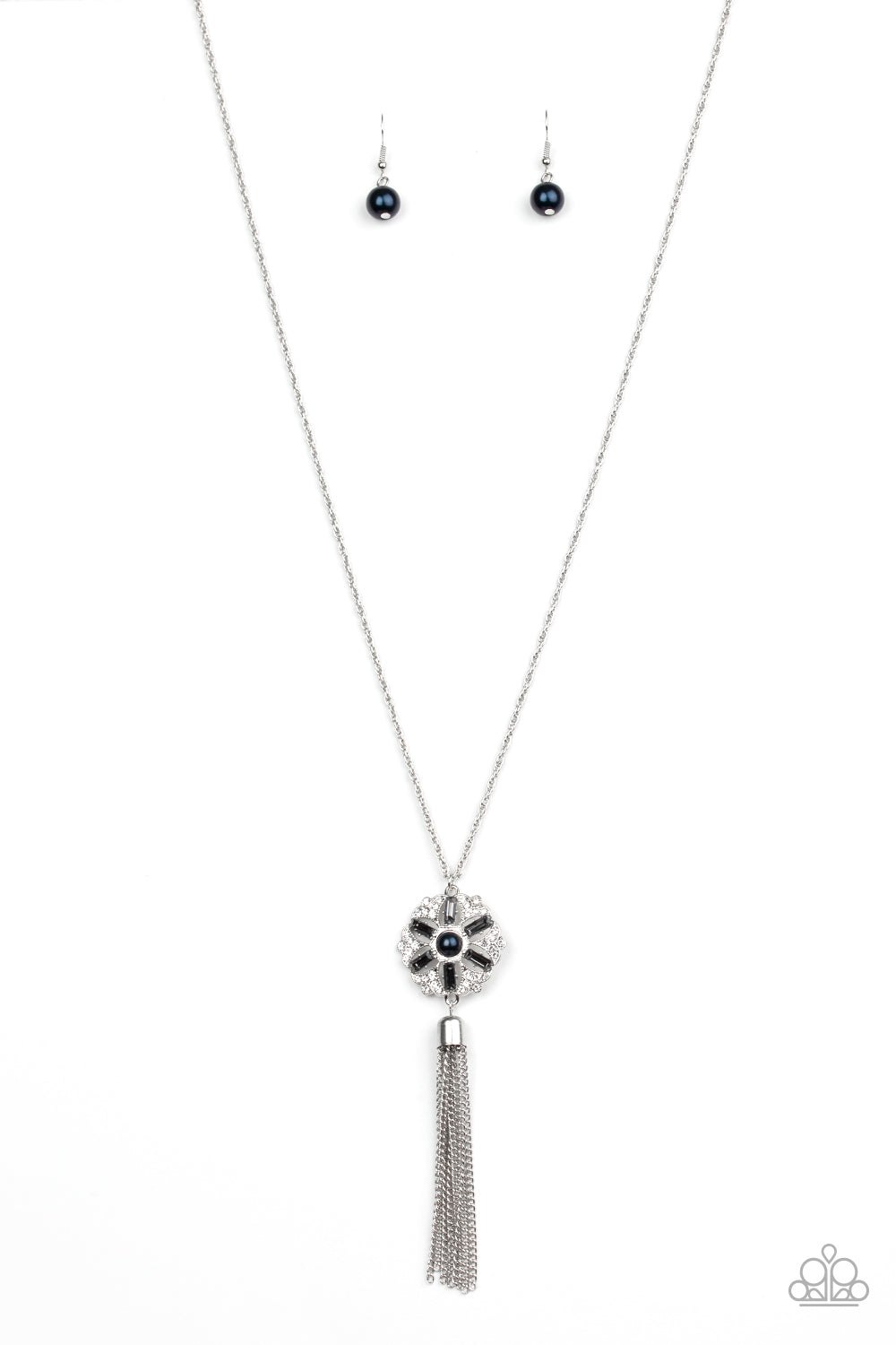 Fine Florals - Blue-Paparazzi Necklace (#1404)
