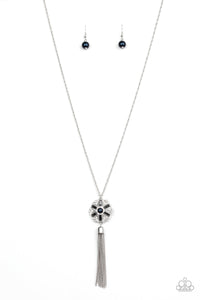 Fine Florals - Blue-Paparazzi Necklace (#1404)