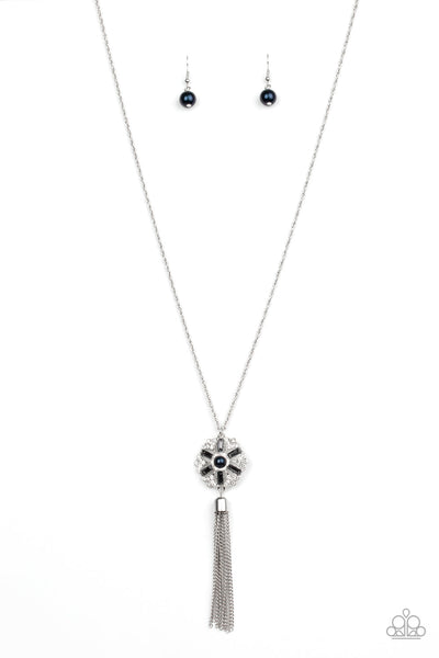 Fine Florals - Blue-Paparazzi Necklace (#1404)
