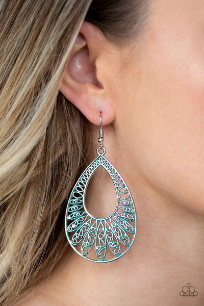 Paparazzi Earrings - Flamingo Flamenco - Blue (#1370)