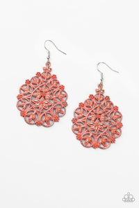 Paparazzi Fishhook Earrings - Floral Affair - Orange (PZ-133)