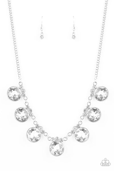 GLOW-Getter Glamour - White-Paparazzi 2020 Convention Necklace (PZ-1182)