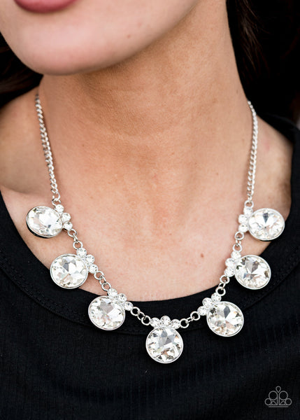 GLOW-Getter Glamour - White-Paparazzi 2020 Convention Necklace (PZ-1182)