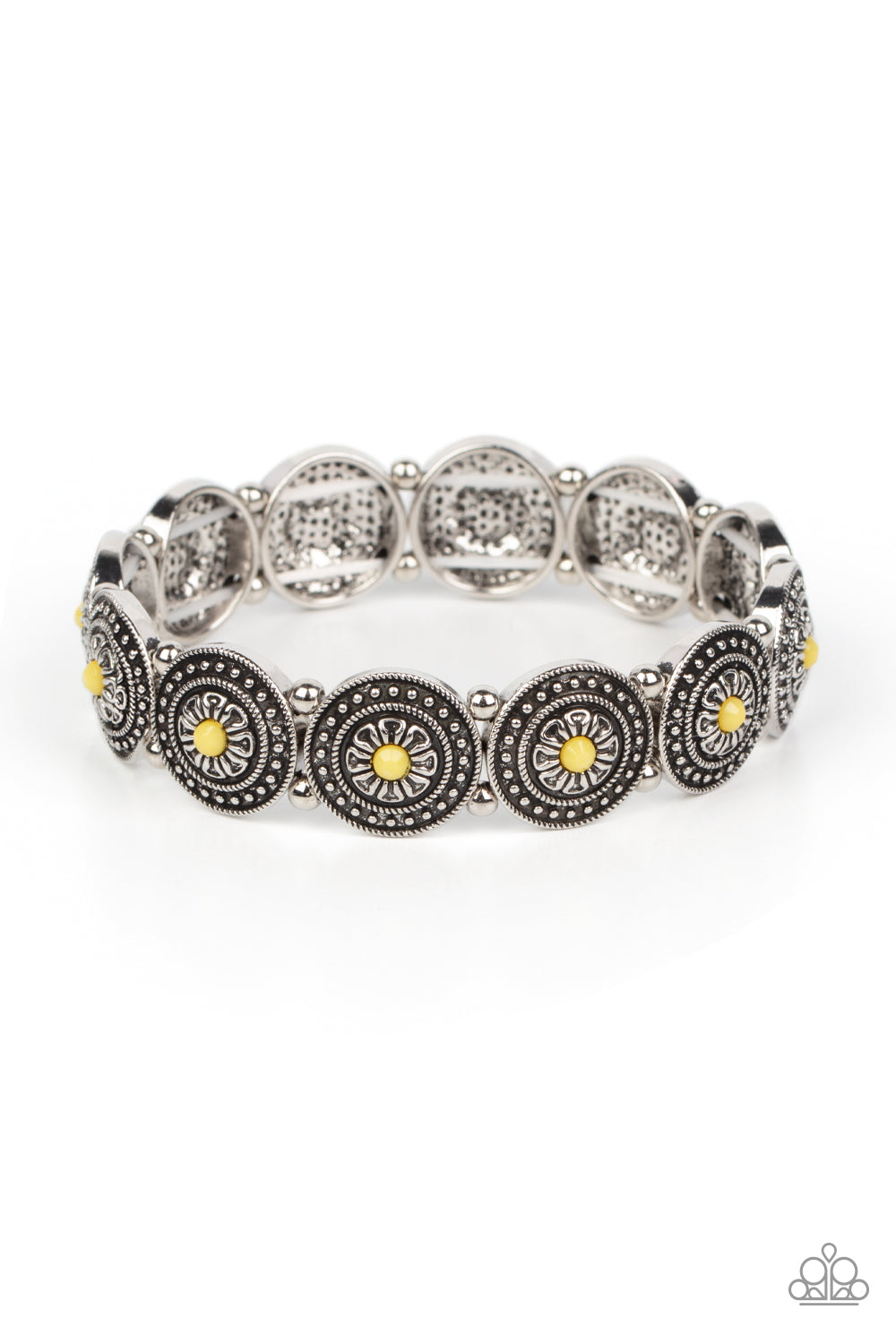 Granada Garden Party - Yellow Paparazzi Bracelet (#4877)