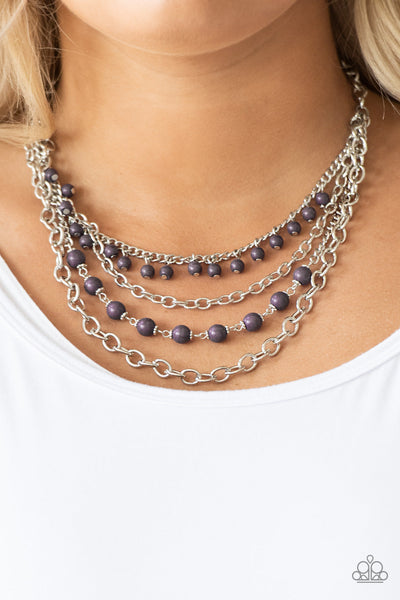 Ground Forces - Purple Paparazzi Necklace (#084)
