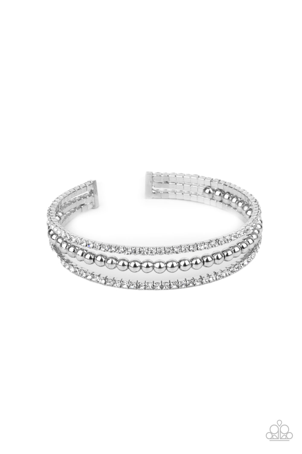 High-End Eye Candy - White Paparazzi Bracelet (PZ-2868)