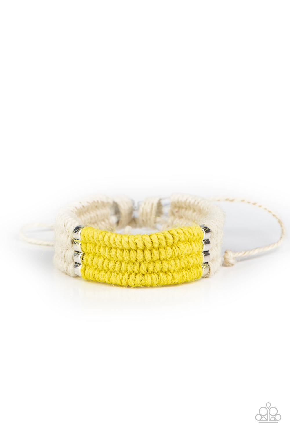 Hot Cross BUNGEE - Yellow Paparazzi Bracelet (#1873)