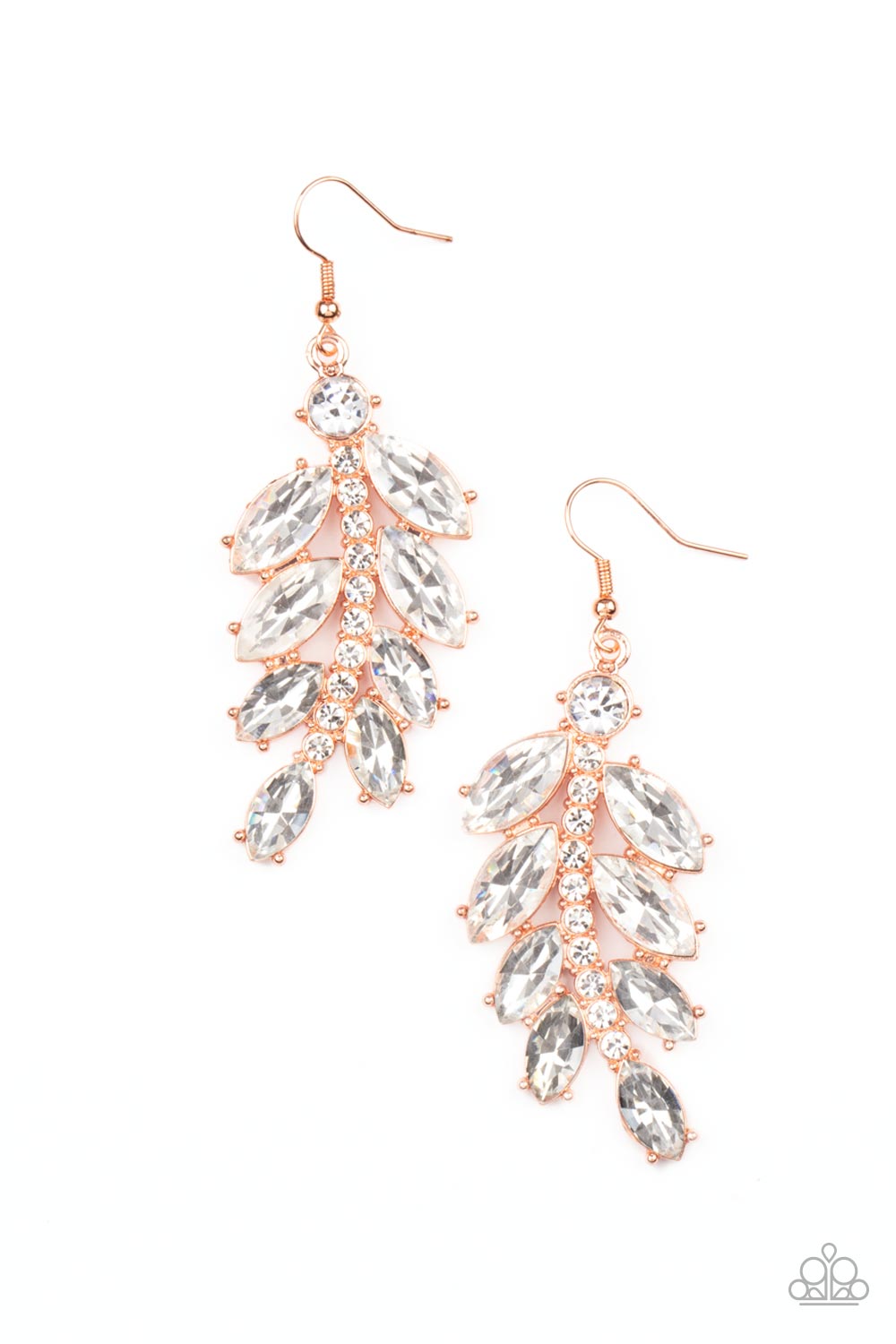 Ice Garden Gala - Copper Paparazzi Earrings (#4847)