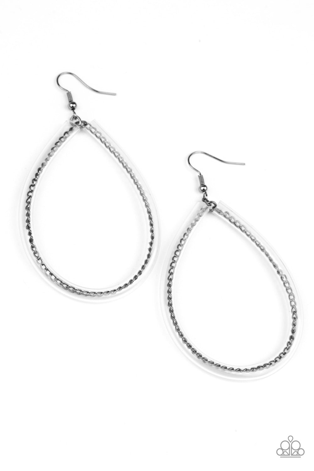 Just ENCASE You Missed It - Black-Paparazzi Earrings (PZ-844)