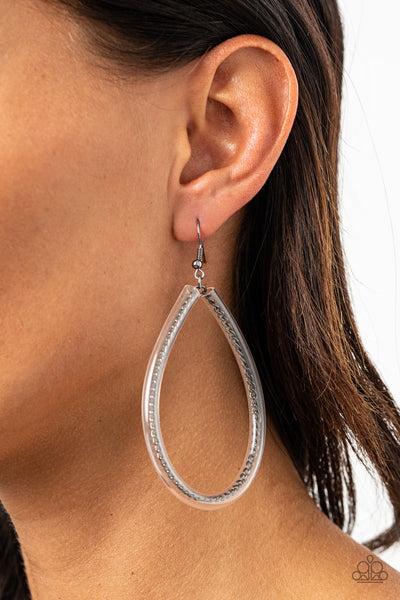 Just ENCASE You Missed It - Black-Paparazzi Earrings (#844)