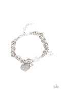 Lovable Luster - White Paparazzi Bracelet (PZ-1035)
