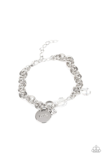 Lovable Luster - White Paparazzi Bracelet (PZ-1035)